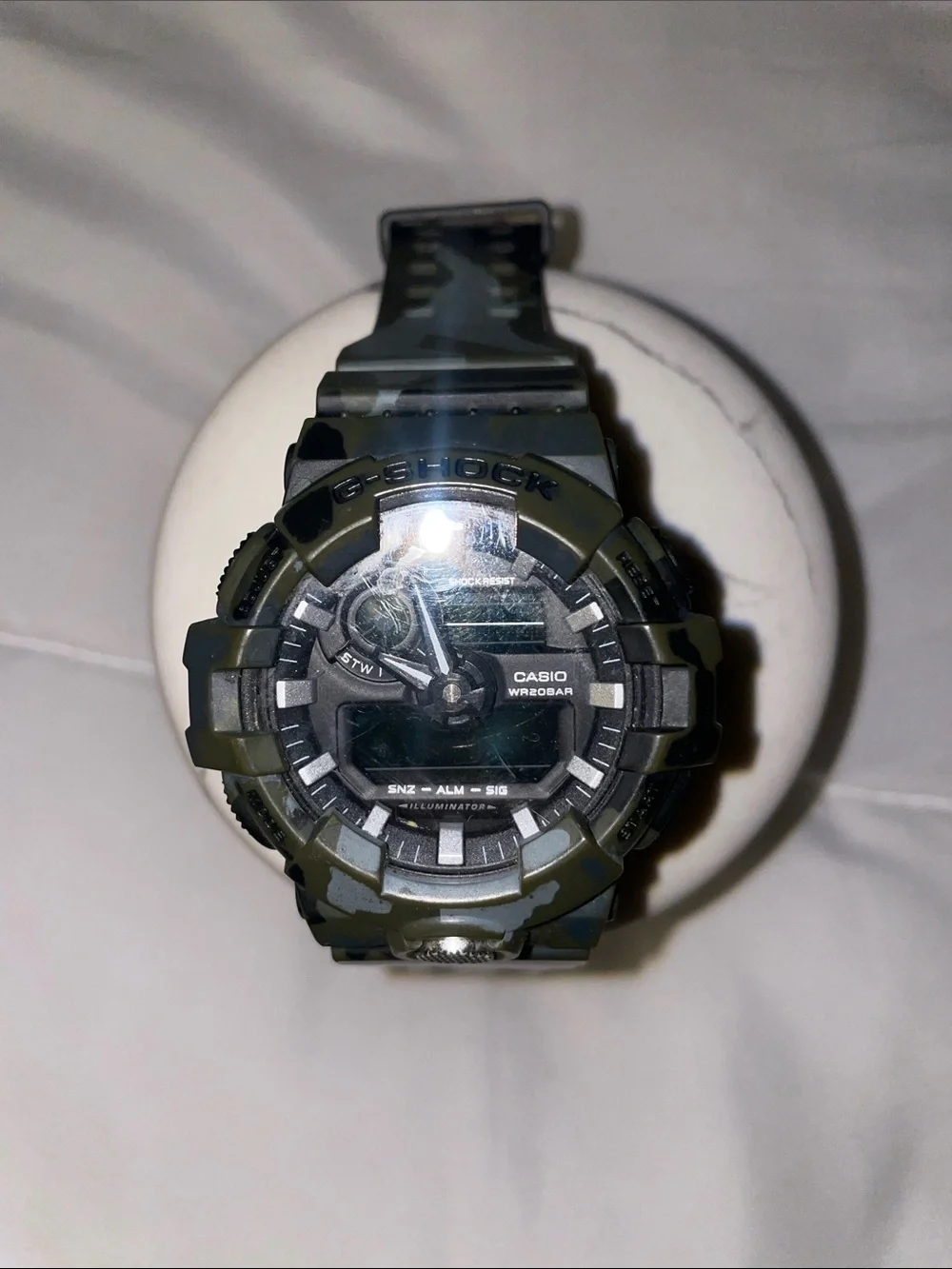 Casio G-Shock Tactical Camouflage Resin Watch - Green and White Pattern